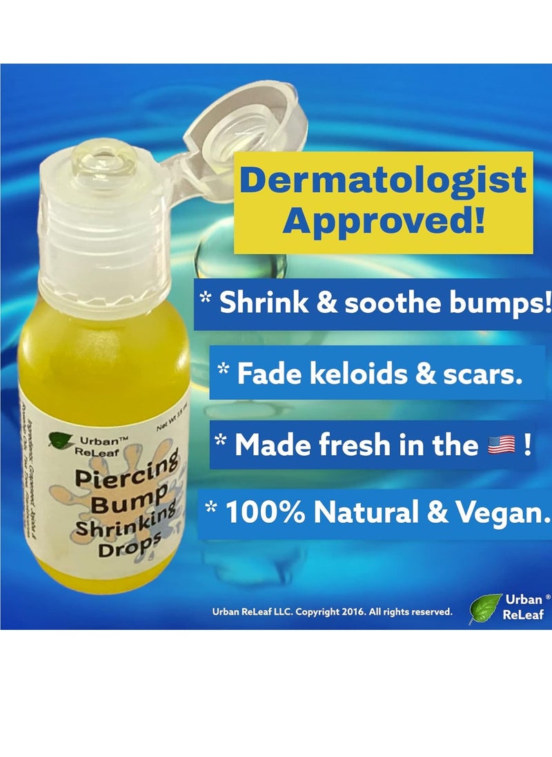 Urban ReLeaf - Urban ReLeaf Piercing Bump Shrinking Drops! Keloid Bumps Gentle Effective Aftercare Solution. Natural Essential Oils. Fast Removal Help for Scars Nodules Cartilage Nose Ear Spots. Clean Soothe - Image 1