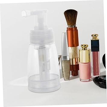 STOBOK Portable Powder Spray Bottle Transparent PE Plastic Talcum Powder Dispenser Refillable Powder Puffer Bottle for Travel and Home Use - Image 2
