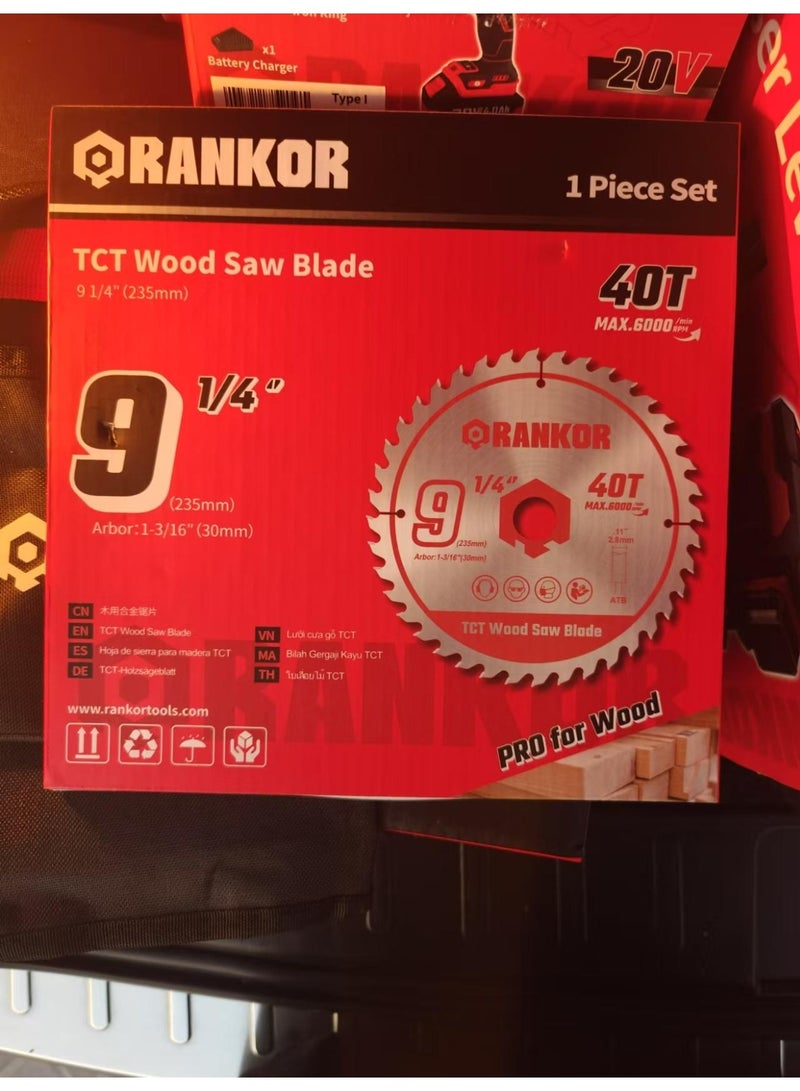 Rankor Standard TCT Circular Saw Blade For wood 30 x 235mm x 40T - Image 2