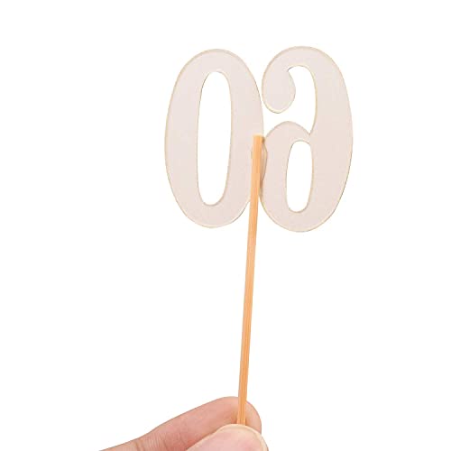 Festiko®50pcs 60th Cupcake Toppers Gold Glitter Number 60 Cake Picks for Birthday Anniversary Party Decoration - Image 4