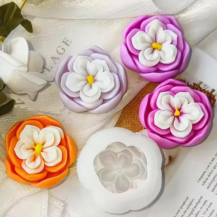 MATIN IMPEX Matin Impex Lotus Flower Silicone Candle Mold - 3D Floral Mold for Scented Candle, Wax Melts, Soap, Resin, Chocolate, Cake, Cupcake, Aromatherapy & DIY Gift Crafts  - Image 1