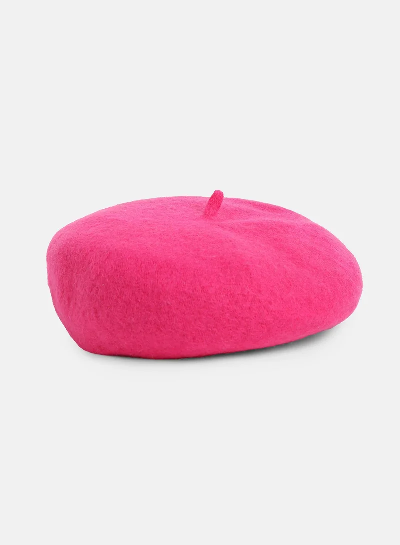 Haute Sauce  Haute Sauce Women's Solid Beret Hat For Outdoor Everyday Wear | One-Size | Pink Colour | Solid Pattern | UV Protection | Lightweight | Packable | Casual Headwear For Women & Girls for Women | Best Price UAE