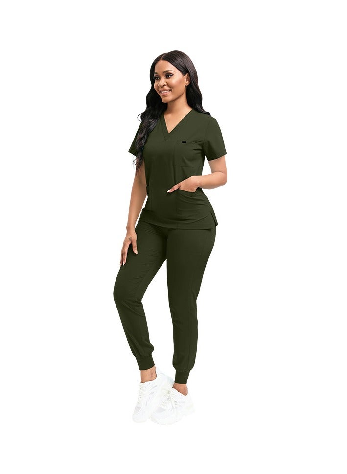 KUYING New V-neck Split Style Clinic And Hospital Medical Work Clothes  - Image 1