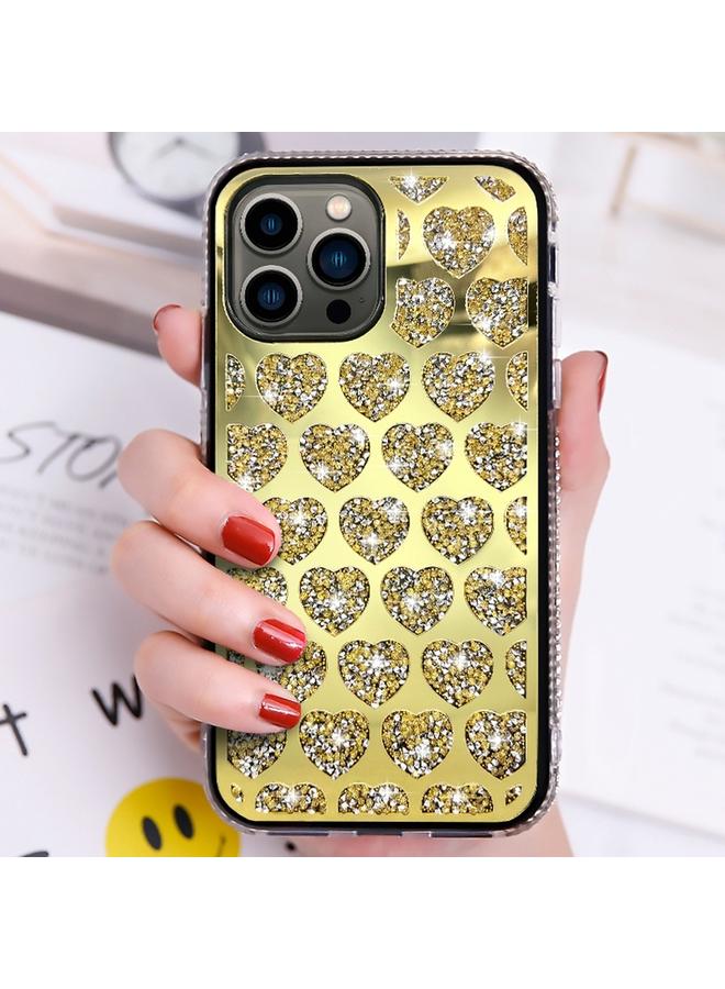 S-TOP Case For iPhone 14 Pro Love Hearts Diamond Mirror TPU Phone Case - Image 1