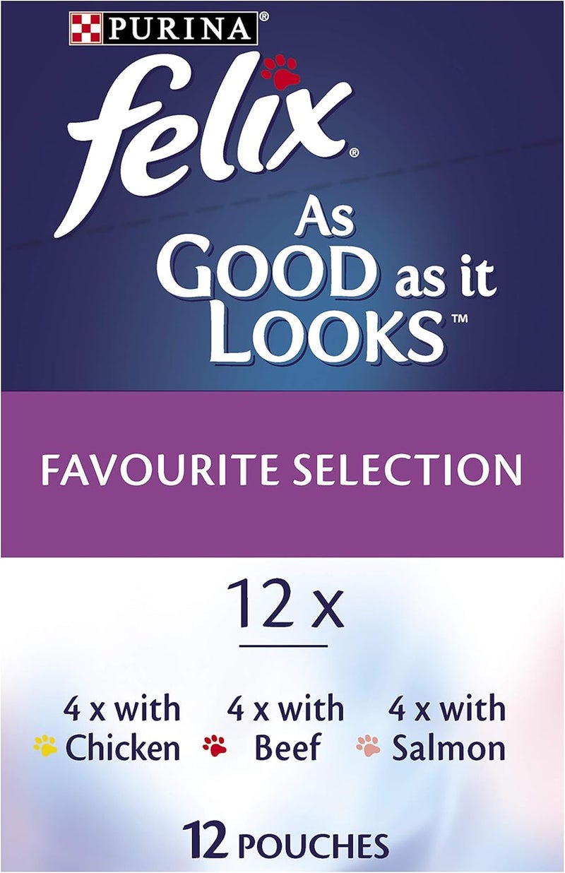 Felix As Good As It Looks Doubly Delicious Wet Cat Food Favourite Selections 85g (Pack of 60) - Image 2