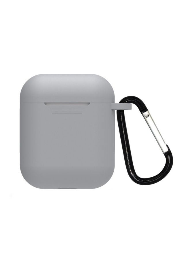 NIBEMINENT Protective Case Cover For AirPods With Carabineer Grey/Black - Image 1