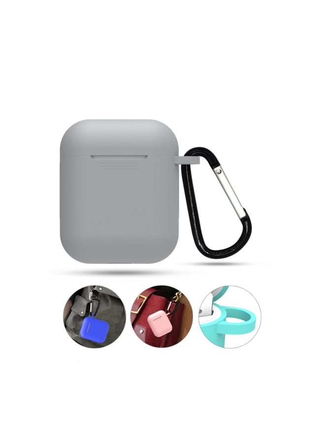 NIBEMINENT Protective Case Cover For AirPods With Carabineer Grey/Black - Image 3