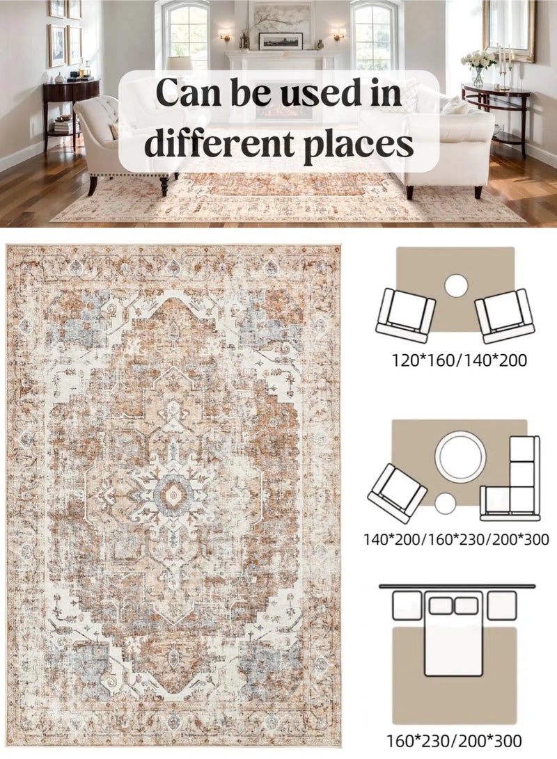 CHU DAI Luxury Area Rug Soft Touch Carpet Brick Red Multi for Kitchen Living Room Bedroom Dining Room - Image 2