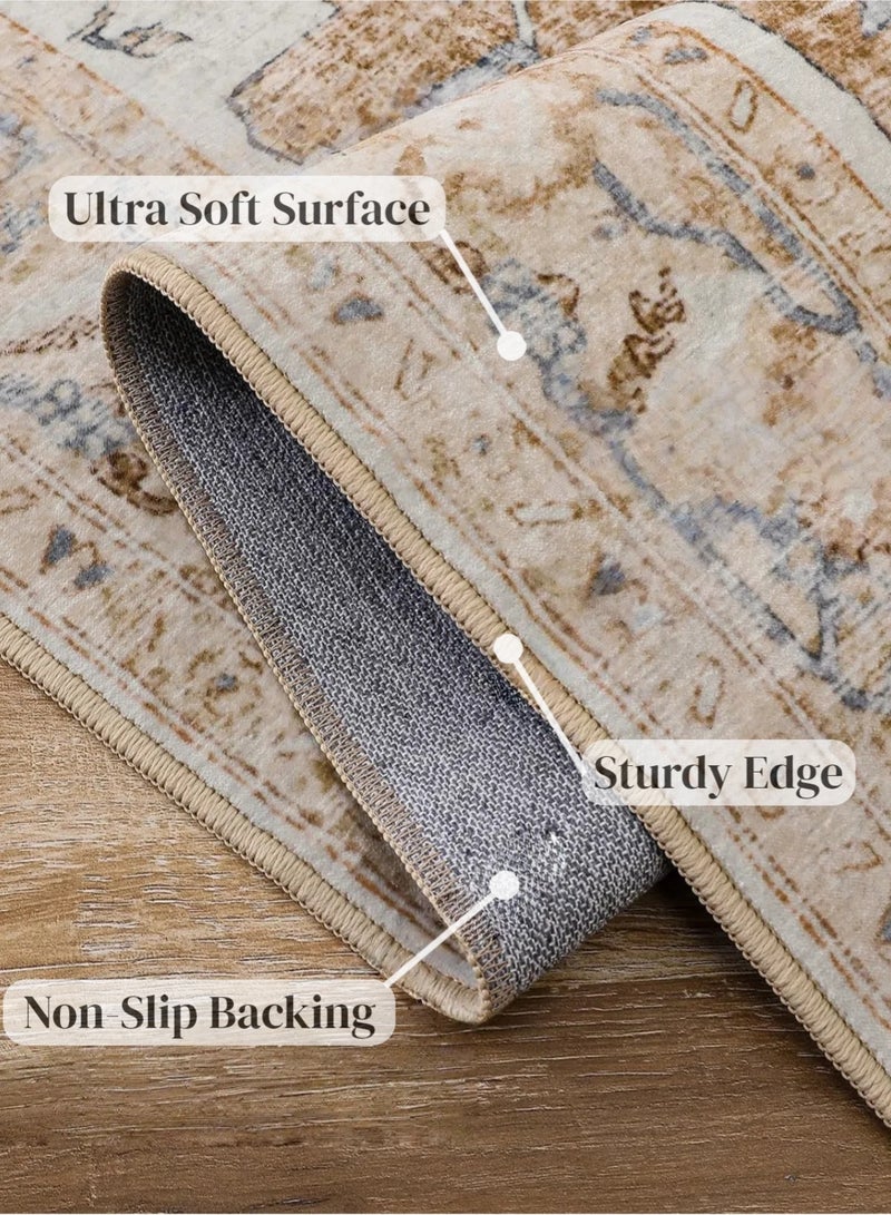 CHU DAI Luxury Area Rug Soft Touch Carpet Brick Red Multi for Kitchen Living Room Bedroom Dining Room - Image 4