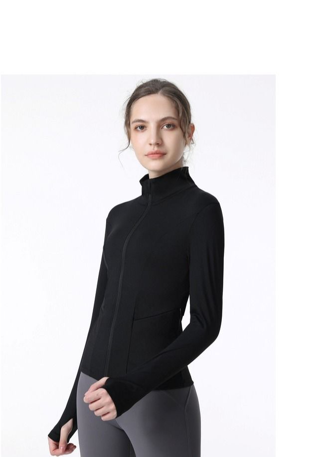 Loquat Blazers Over Long Sleeve Fast Dry Running Yoga Wear Black 
