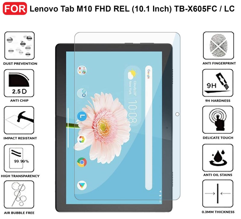 CEDO Lenovo Tab M10 FHD REL (10.1 inch) Tempered Glass | Screen Protector Clear Tempered Glass for Lenovo Tab M10 FHD REL (10.1 inch) TB-X605FC / LC - Image 4