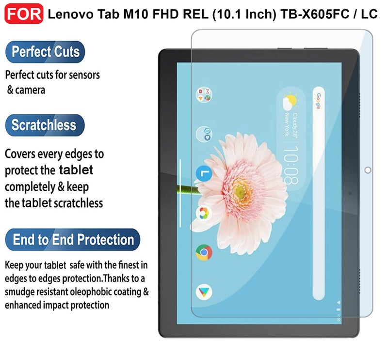 CEDO Lenovo Tab M10 FHD REL (10.1 inch) Tempered Glass | Screen Protector Clear Tempered Glass for Lenovo Tab M10 FHD REL (10.1 inch) TB-X605FC / LC - Image 3