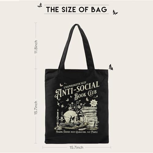 Kimoli Book Lovers Gifts Cute Book Club Gifts Canvas Tote Bag for Women Reading Lovers Accessories Shopping Bag for Readers, Bookish, Author - Image 5
