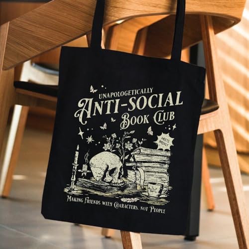 Kimoli Book Lovers Gifts Cute Book Club Gifts Canvas Tote Bag for Women Reading Lovers Accessories Shopping Bag for Readers, Bookish, Author - Image 3