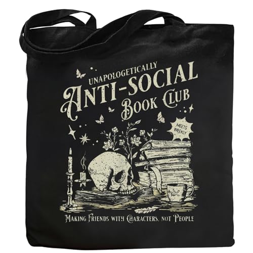 Kimoli Book Lovers Gifts Cute Book Club Gifts Canvas Tote Bag for Women Reading Lovers Accessories Shopping Bag for Readers, Bookish, Author - Image 1
