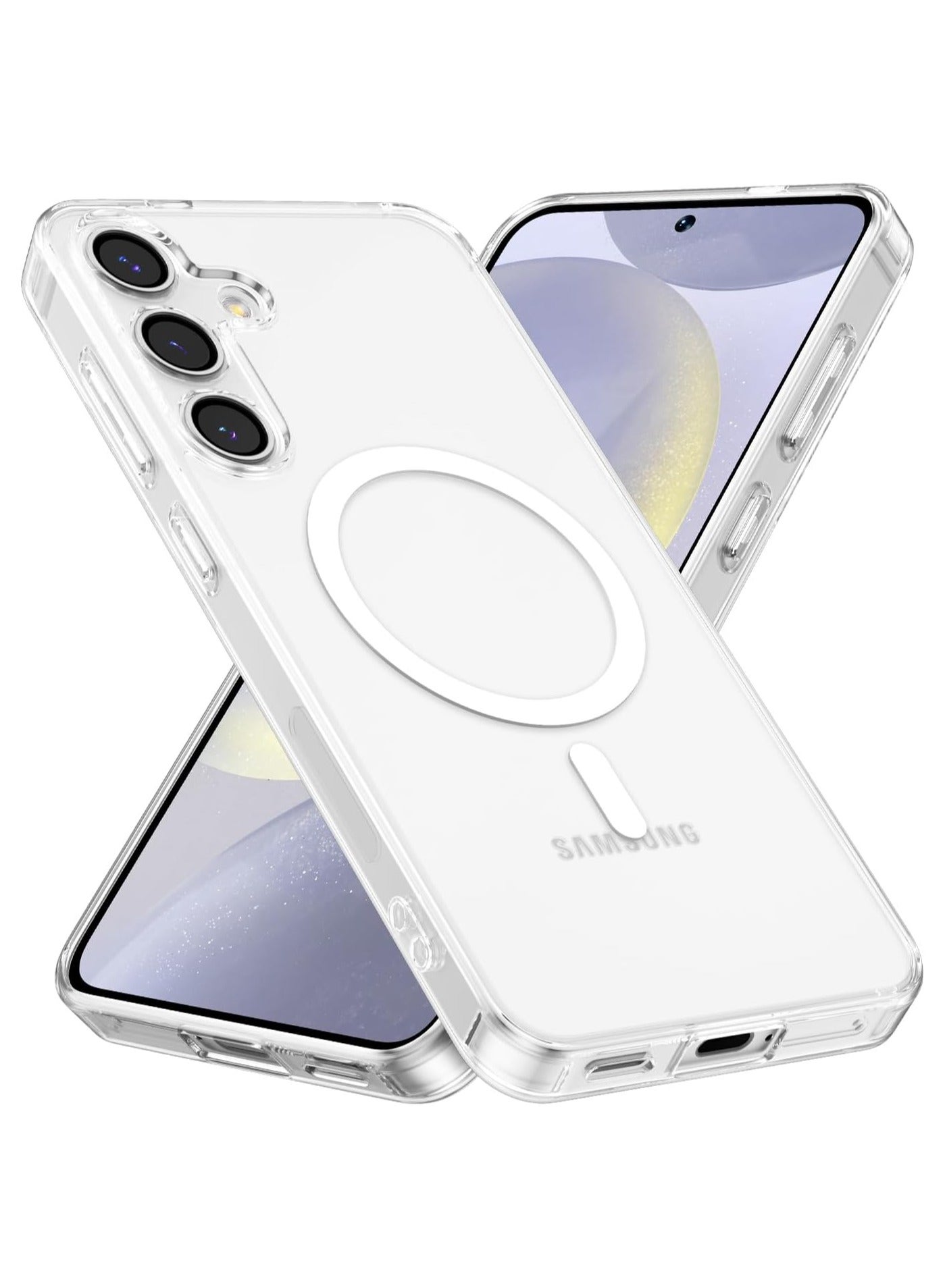 QIRG Clear Magnetic Phone Case for Samsung Galaxy A17 [Compatible with MagSafe] Slim Transparent Acrylic Hard Back Protection Phone Cover