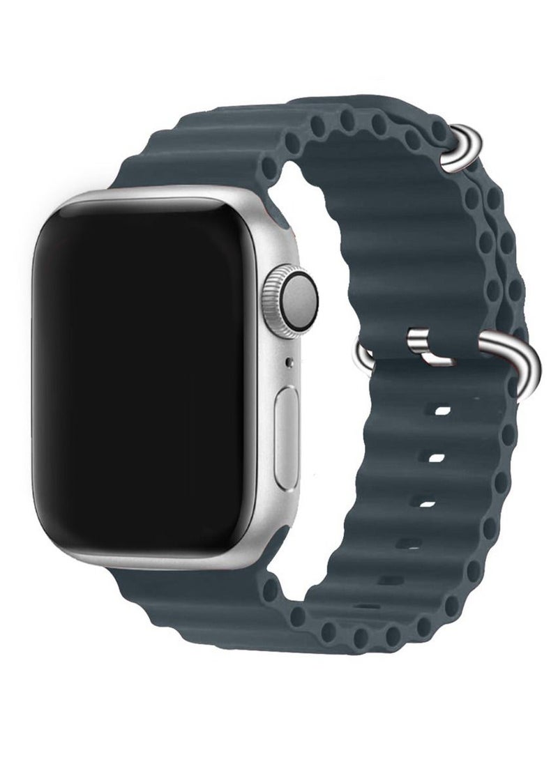 CATANES Apple Watch Ocean Band 41mm 40mm 38mm Soft Silicone Loop Strap for iWatch Series 8/7/SE/6/5/4/3/2/1 Midnight Blue  - Image 1
