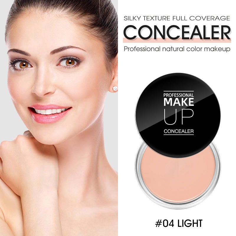 LOKFAR Cream Concealer Full Coverage Makeup, Matte Color Correcting With Brush, Waterproof, Conceals Blemish, Pores and Spots, Under Eye Makeup for Dark Circles (#04 LIGHT) - Image 2