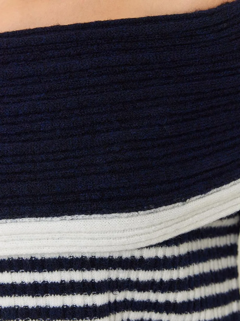 Bianco Lucci Multicolor LUCCI Striped Strapless Knit Sweater for Women | Best Price UAE