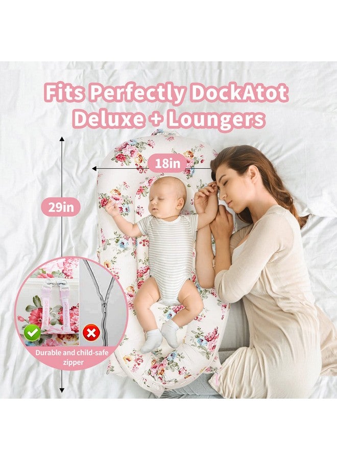 Pucmaoci Baby Lounger Cover for Dockatot Deluxe + | 100% Cotton Hypoallergenic Newborn Premium Quality Spare Cover(Cover Only) (Rose) - Image 5