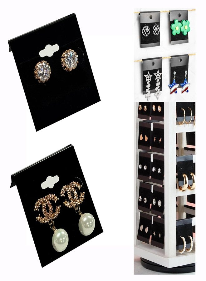 Adorox 200 Piece Black Earring Card Holders with Back Hook - Perfect for Earring Display and Organization - Image 3