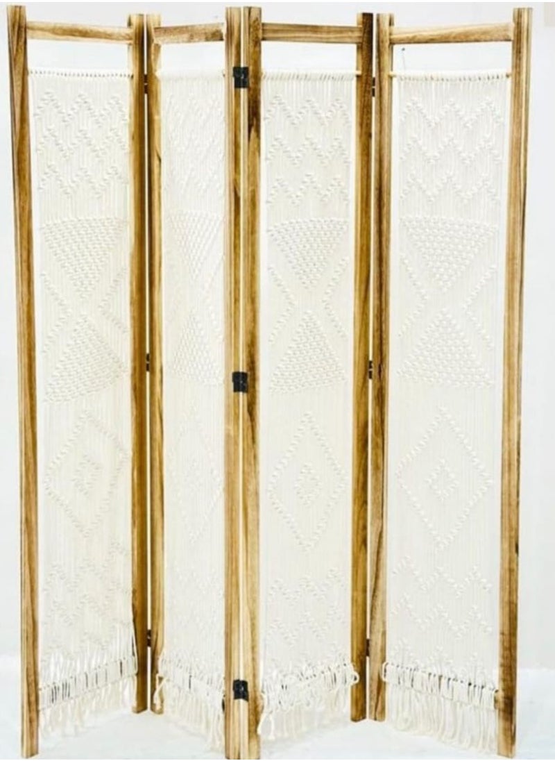 Generic - Foldable Room Divider Macramé 170*42*175cm. - Image 1