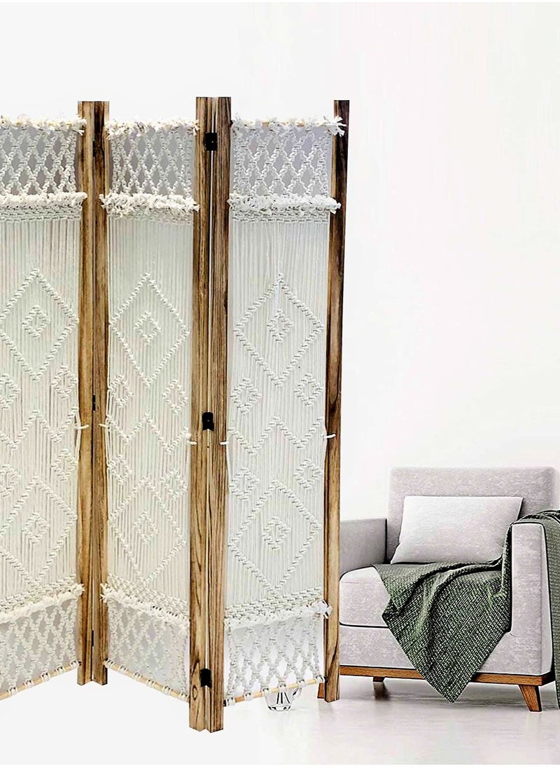 Generic - Foldable Room Divider Macramé 170*42*175cm. - Image 1