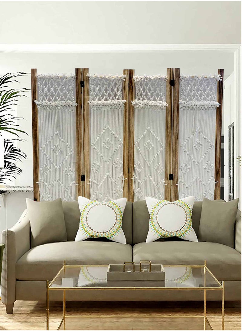 Generic - Foldable Room Divider Macramé 170*42*175cm. - Image 1