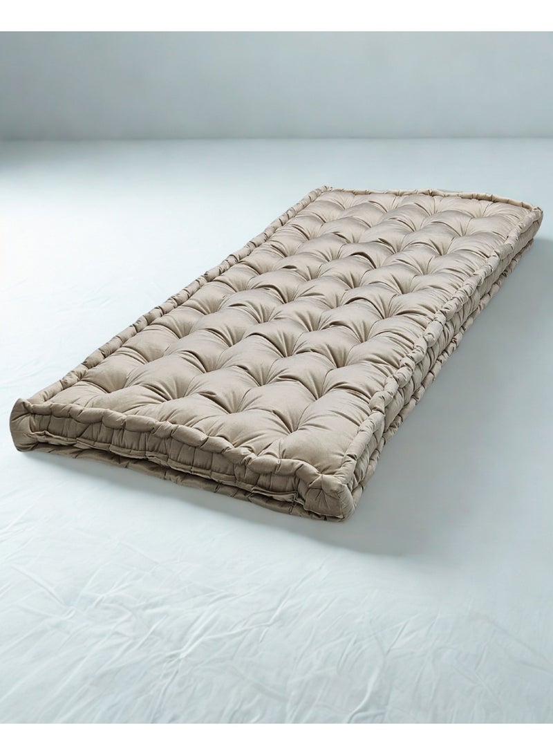 سمارت هوم مرتبة ومطرحة أرضية فاخرة بقماش مخمل ناعم وحشوة بوليستر كثيفة – فراش أرضي مريح للنوم والضيافة والجلسات المنزلية – مرتبة فردية قابلة للطي للاستعمال اليومي – مقاس 190×90×12 سم - Image 1
