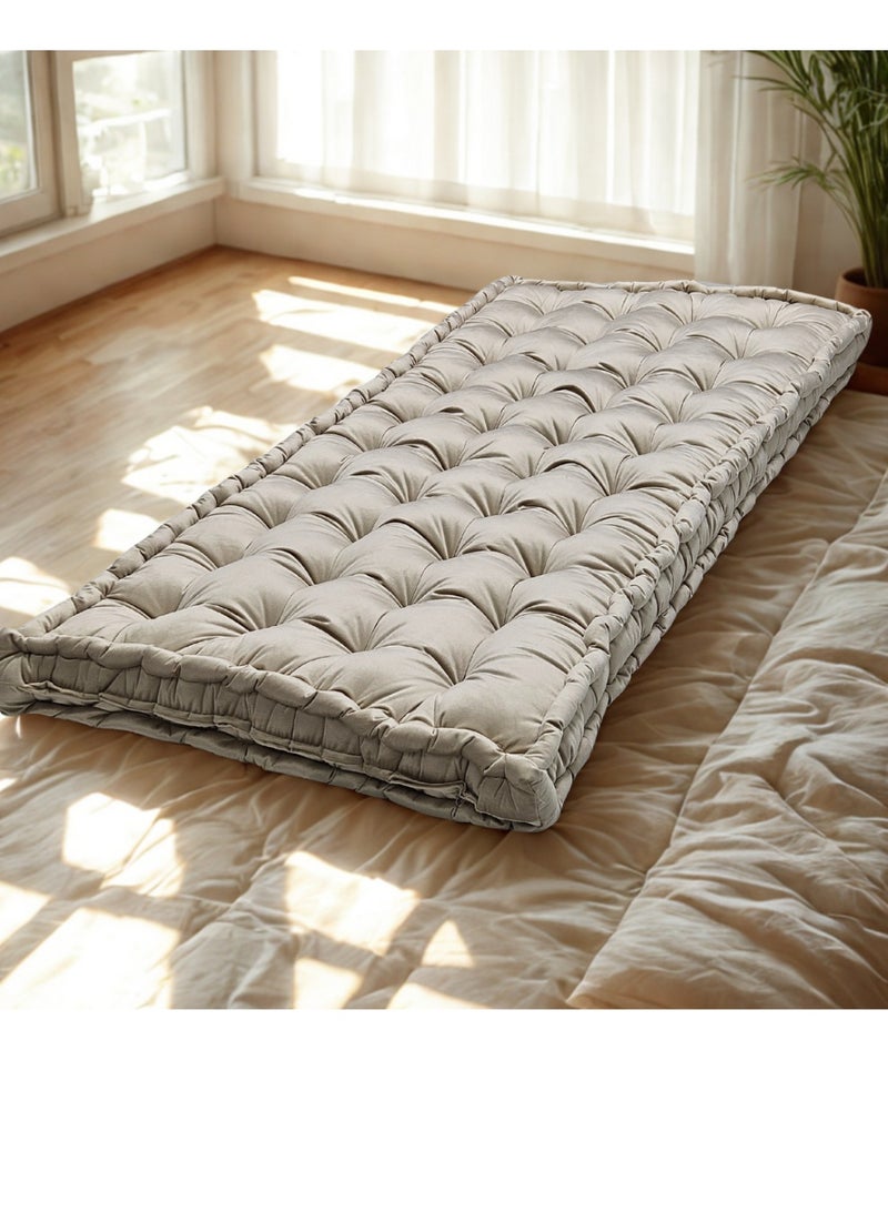 سمارت هوم مرتبة ومطرحة أرضية فاخرة بقماش مخمل ناعم وحشوة بوليستر كثيفة – فراش أرضي مريح للنوم والضيافة والجلسات المنزلية – مرتبة فردية قابلة للطي للاستعمال اليومي – مقاس 190×90×12 سم - Image 2