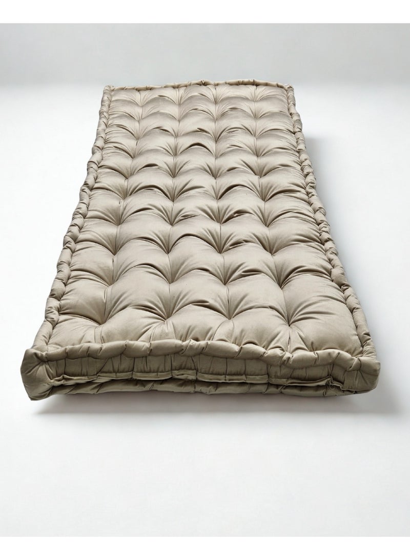 سمارت هوم مرتبة ومطرحة أرضية فاخرة بقماش مخمل ناعم وحشوة بوليستر كثيفة – فراش أرضي مريح للنوم والضيافة والجلسات المنزلية – مرتبة فردية قابلة للطي للاستعمال اليومي – مقاس 190×90×12 سم - Image 3