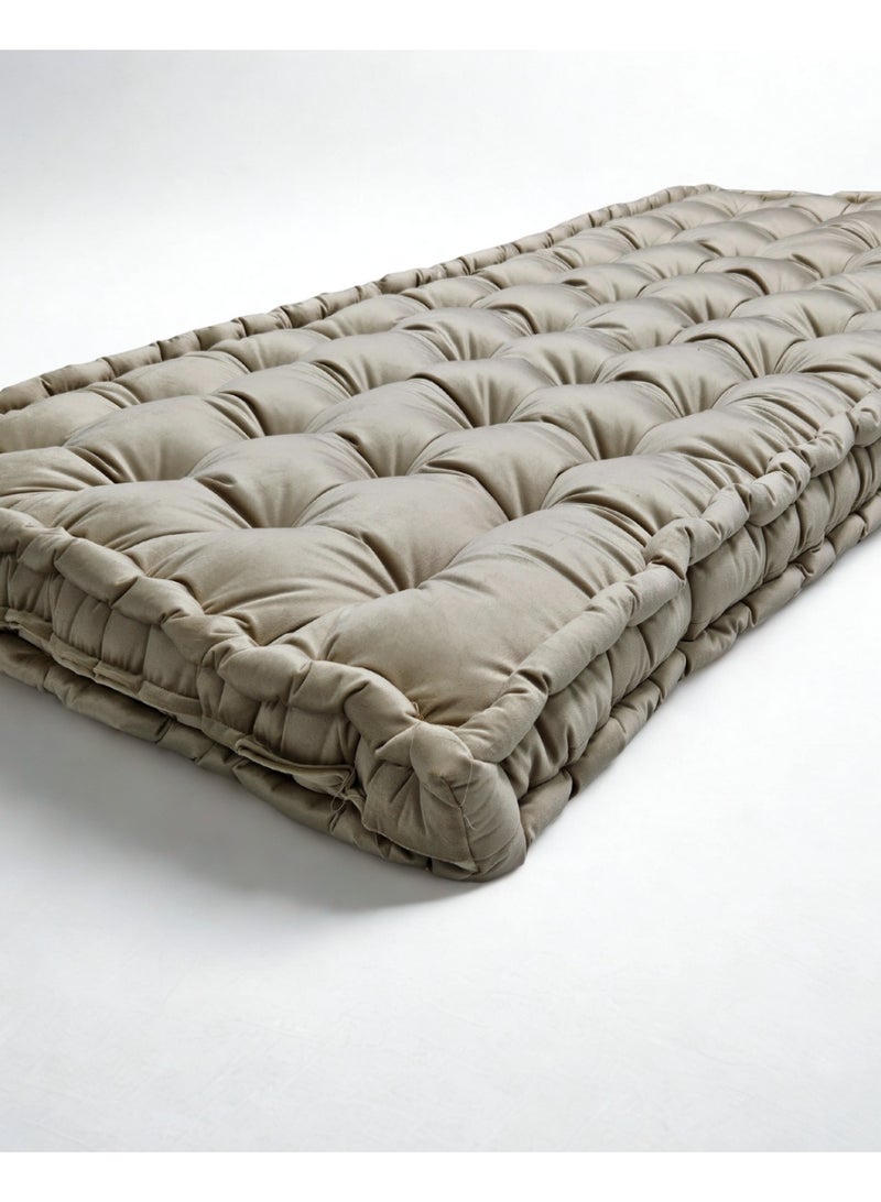 سمارت هوم مرتبة ومطرحة أرضية فاخرة بقماش مخمل ناعم وحشوة بوليستر كثيفة – فراش أرضي مريح للنوم والضيافة والجلسات المنزلية – مرتبة فردية قابلة للطي للاستعمال اليومي – مقاس 190×90×12 سم - Image 5