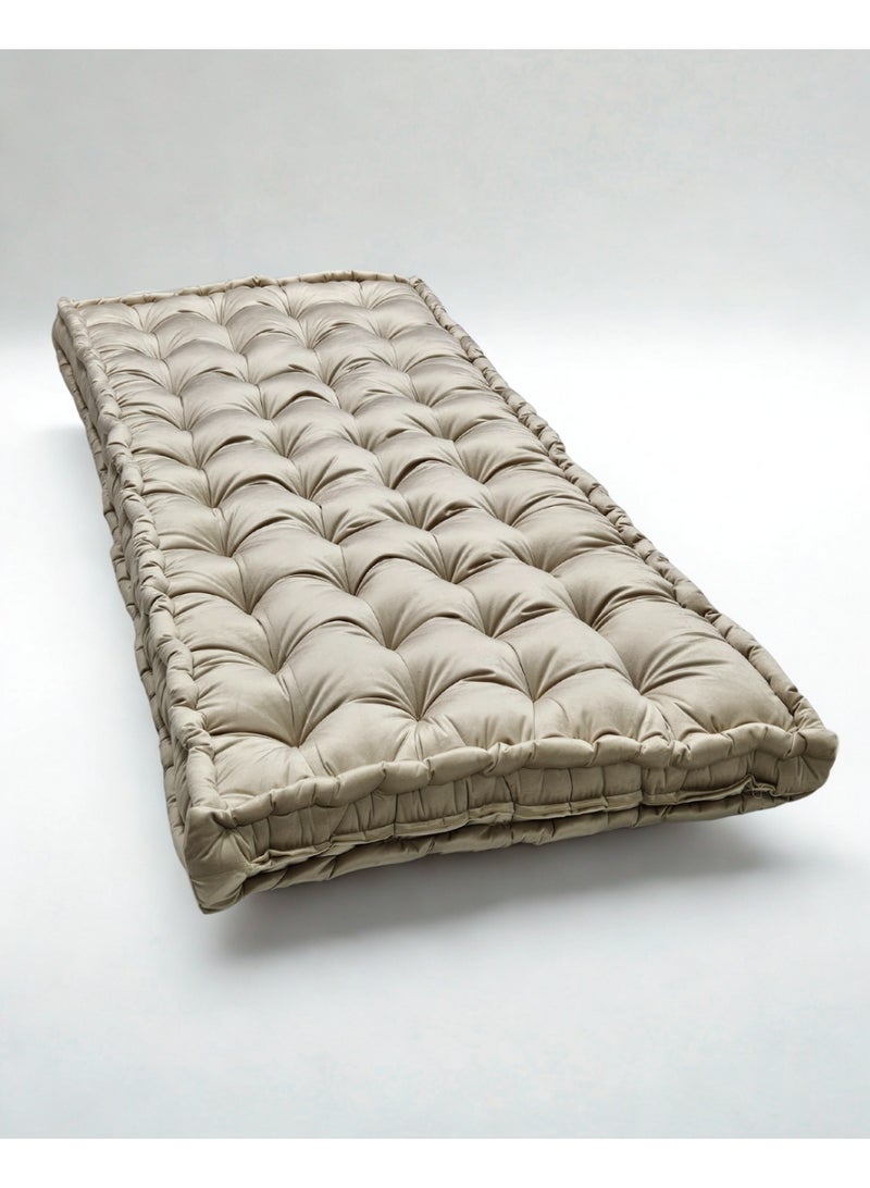 سمارت هوم مرتبة ومطرحة أرضية فاخرة بقماش مخمل ناعم وحشوة بوليستر كثيفة – فراش أرضي مريح للنوم والضيافة والجلسات المنزلية – مرتبة فردية قابلة للطي للاستعمال اليومي – مقاس 190×90×12 سم - Image 4