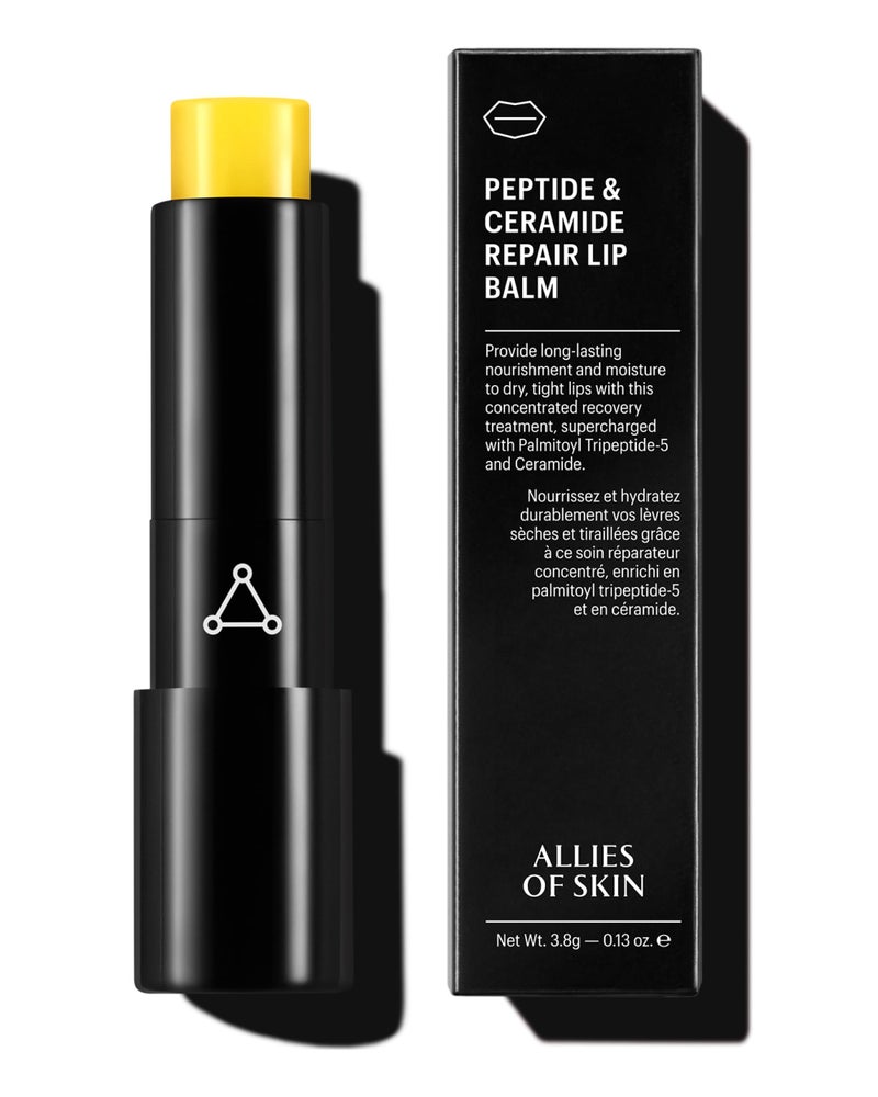 Allies of Skin Peptide & Ceramide Repair Lip Balm with Palmitoyl Tripeptide-5, Ceramide NP, Sea Buckthorn Oil, Avocado and Sunflower Seed Oil, Shea Butter, Vitamin C & E. 3.8g/ 0.13 oz - Image 1