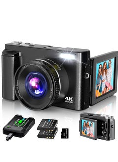 TANGBLIB 4K Digital Camera for Photography, 32GB TF Card, 48MP Autofocus Vlogging Camera for YouTube with 3'' 180°Flip Screen, 16X Digital Zoom Anti-Shake Compact Travel Camera  - Image 1