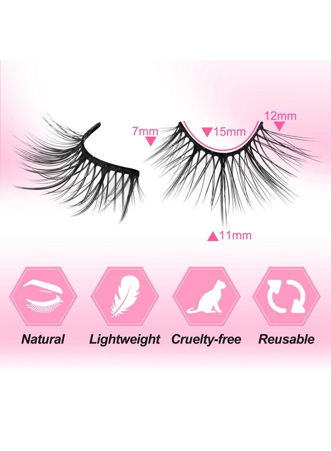 Alice Half Lashes Natural Look Wispy Soft Strip Mink Eyelashes Cat Eye 3D Curl Short False Lashes 7 Pairs Pack By Alice - Image 3