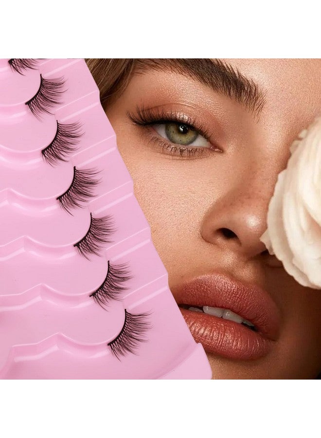 Alice Half Lashes Natural Look Wispy Soft Strip Mink Eyelashes Cat Eye 3D Curl Short False Lashes 7 Pairs Pack By Alice - Image 1