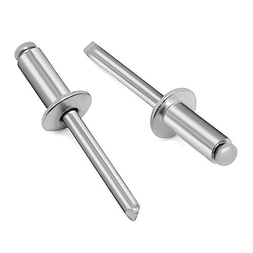 MewuDecor 1/4" x 1" Aluminum Blind Rivets, Silver, 6.5 x 25.4mm Pop Rivets, 100 PCS - Image 1