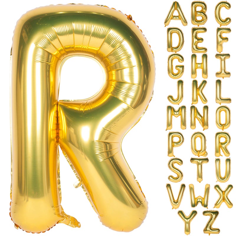 CHANGZHONG Letter Balloons 40 Inch Giant Jumbo Helium Foil Mylar for Party Decorations Gold R - Image 2