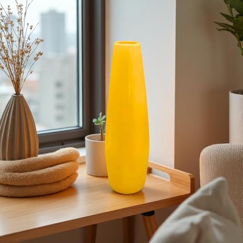TREE MAISON CORONATING HOMES Vastu Yellow Vase | Height - 37 Cm | Weight - 800 gm | Decorative Vase | Showpiece for Home & Office | Vastu Decoration Item for Living Room Office | - Image 4