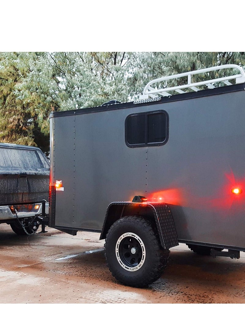 SOLARAE 2PCS Dual Face LED Trailer Fender Lights Amber Front and Red Rear Pre Wired for Easy Installation Drive Safely for Trailer Lorry Caravan Van Tractor - Image 5