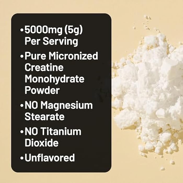 NatureWise Micronized Creatine Monohydrate Powder, 5000mg (5g) Per Serving - Creatine for Women & Men - Pure, Unflavored, Supports Lean Muscle Mass, Endurance - 100 Servings - Image 5