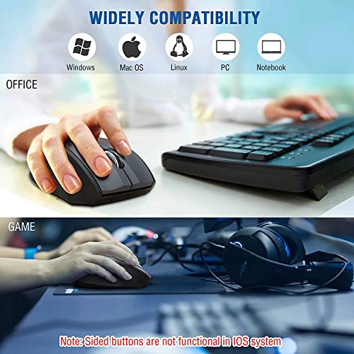 E-YOOSO Wireless Mouse for Laptop, Portable Optical Computer Mouse, 6 Buttons, Cordless 2.4GHz with USB Receiver, 5-Level 4800 DPI, 18 Months Battery Life for PC Chromebook Windows Mac - Image 5