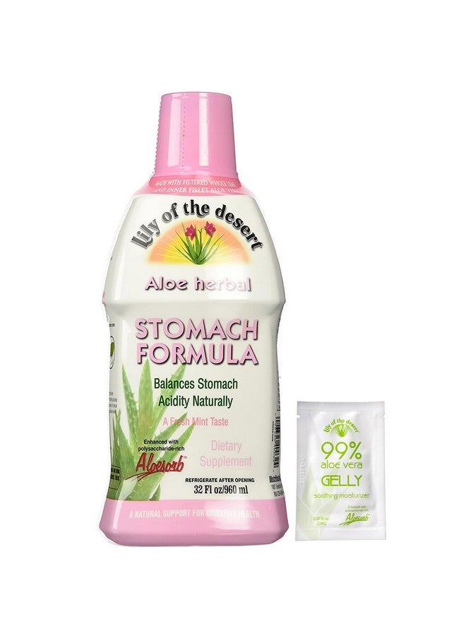 Lily Of the Desert Lily Of The Desert Stomach Formula, Organic Aloe Vera Juice with Slippery Elm, Chamomile, Peppermint, and Ginger for Gut Health, Acid Reflux, Heartburn Relief, 32 Oz  - Image 1