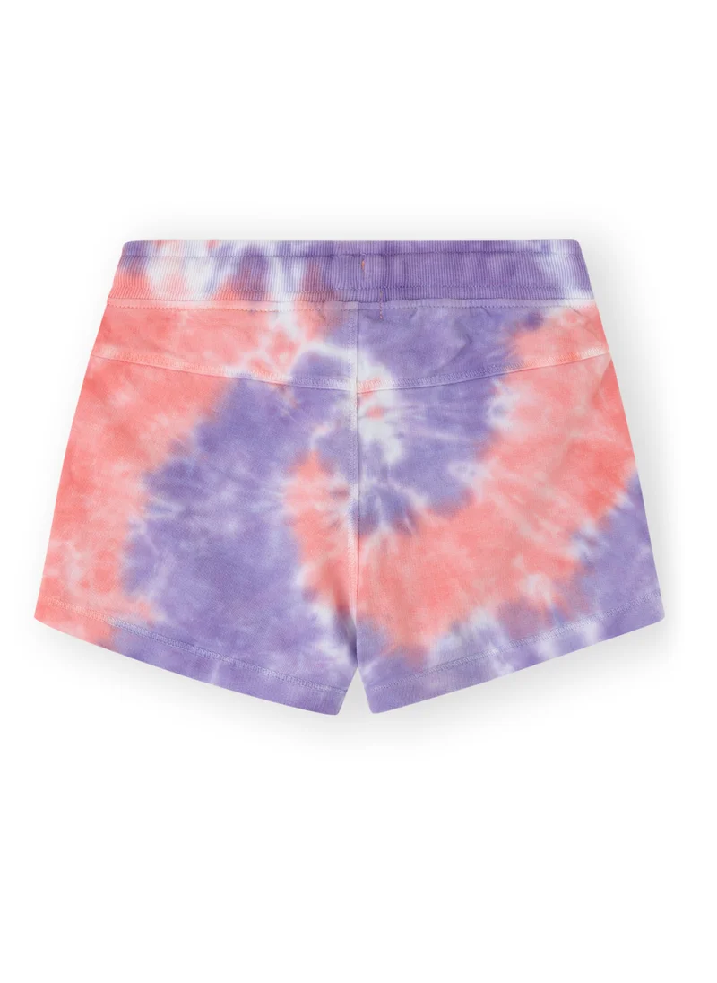 CANADA HOUSE Summer Comfort 100% Organic Cotton Tie-Dye Violet Pink French Terry Shorts for Girls