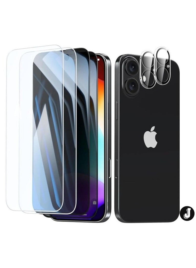 JAJEEK "2-Pack Screen Protector for iPhone 16 – Privacy & Camera Lens Protectors, 9H Hardness, Scratch-Resistant Tempered Glass, Easy Installation, Drop Protection" - Image 1