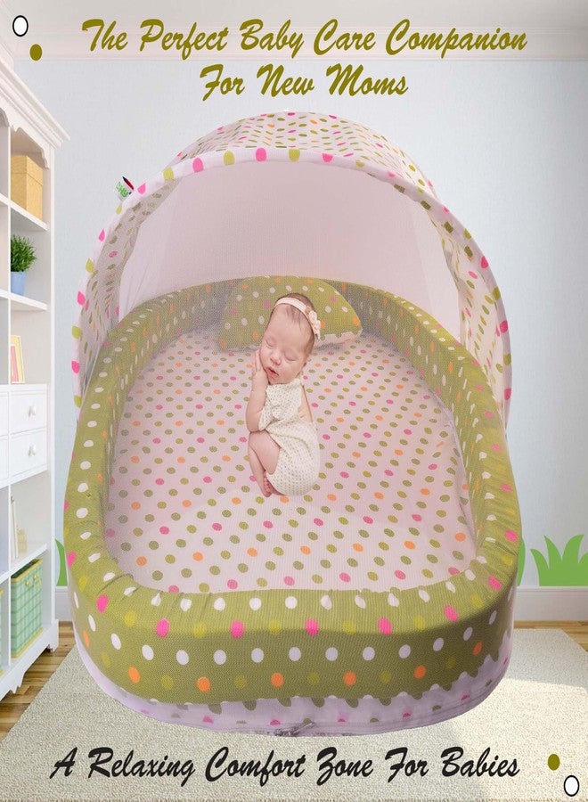 Kwitchy Baby Bedding Set Cotton Bed with Mosquito Net and Bumper Guard (0-12 Months) Green - Image 2
