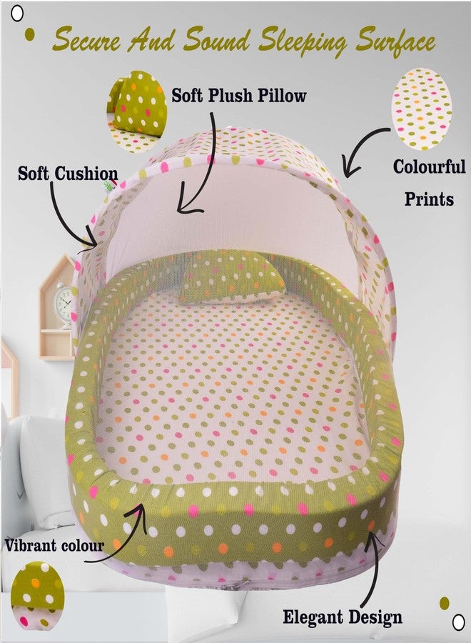 Kwitchy Baby Bedding Set Cotton Bed with Mosquito Net and Bumper Guard (0-12 Months) Green - Image 5