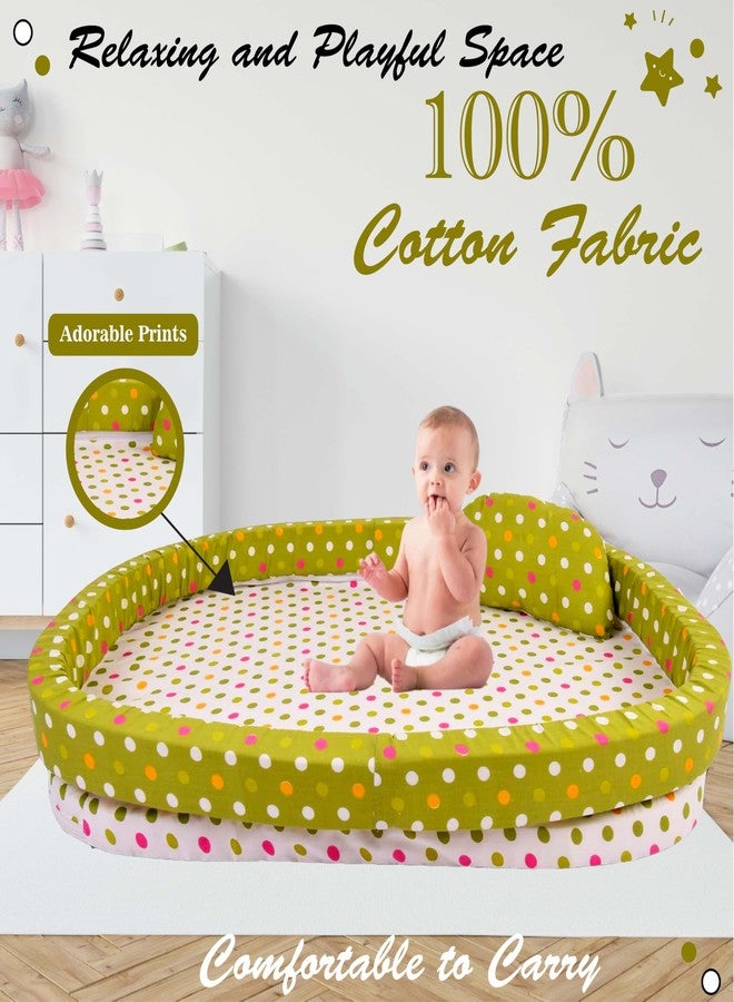 Kwitchy Baby Bedding Set Cotton Bed with Mosquito Net and Bumper Guard (0-12 Months) Green - Image 3