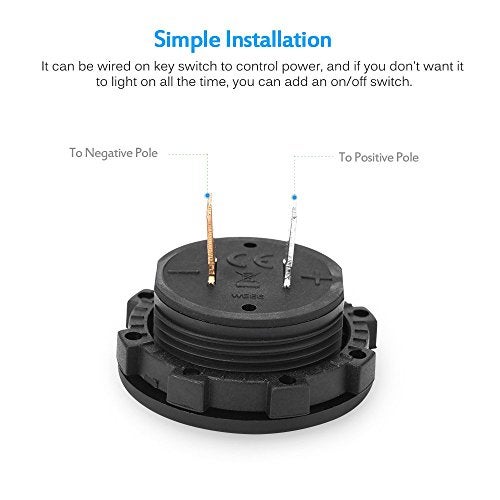 MICTUNING ميكتونينغ MIC-VM-بلو فولت ميتر (DC 12V عرض رقمي LED مقاوم للماء للقوارب والمركبات البحرية والدراجات النارية والشاحنات وATV وUTV والسيارات والمخيمات والقوافل، لوحة رقمية زرقاء دائرية) - Image 5